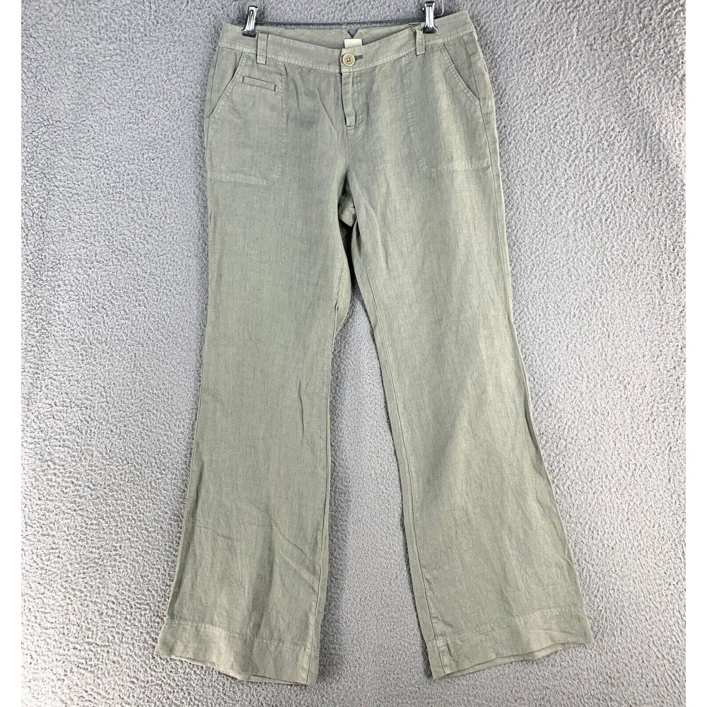 Ecru King Pant Women 34 100% Linen Wide Leg‎ Trouser Lagenlook